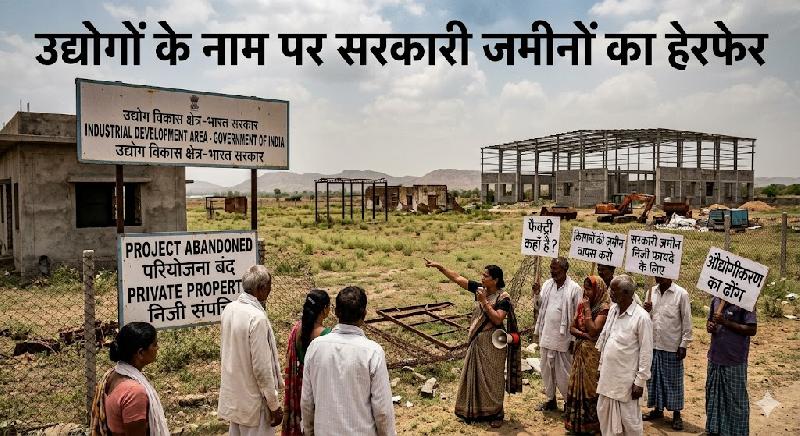 उद्योगों के नाम पर सरकारी जमीनों का हेरफेर